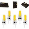 BVCL Lampadina G4 Led 3w Dimmerabile 270lm Lampadina Led 3w Equivalente A G4 30w Lampada Alogena 360 ° Angolo Di Fascio Ac/Dc 12-24v Adatto Per Cappe(Cool white,5pcs)