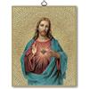F.LLI BONELLA Fratelli Bonella | Quadro Sacro raffigurante Sacro Cuore di Gesù su legno MDF di pioppo 8mm con Mosaico in lamina dorata formato 18x24 cm | Made in Italy
