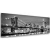 Feeby Quadro Tela Non Tessuta Manhattan New York NYC USA 150x60 cm Foto d'Arte Decorazione Murale Corridoio Ponte Di Brooklyn Di Notte bianco e nero