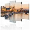 decomonkey Quadri Moderni Soggiorno New York Paesaggio, 5 pezzi, 150x75 cm | Tela strutturata su telaio in legno, decorazione da parete, natura, Quadro Stampa su Tela