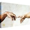 Wallazz Quadri Moderni Soggiorno Riproduzione Quadri famosi su tela - 100% Made in Italy - Michelangelo La Creazione di Adamo - Quadro Camera da Letto - Qualità Artigianale - 50x100cm