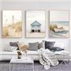Ueiwffzo Set di 3 poster, spiaggia natura paesaggio moderno immagini su tela, mare onde poster da parete senza cornice, tela soggiorno decorazione camera da letto decorazione parete (30x40cm, Stile B)