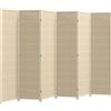 HOMCOM Paravento da Interno a 6 Ante Pieghevole Colore Naturale | Altezza 180cm, in Legno e Bambù, Separé Divisorio Ambienti Salvaspazio, Stile Boho