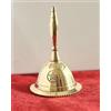 Indian Consigners Campanella a mano in ottone forte, 7,6 cm, per altare pendulam (pentagramma oro)