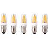 ANTYX Lampadine a filamento LED E12 Base candelabri, 2W (equivalente a 20W) Lampadina E12 COB Lampadina 3000K / 6000K Lampadario Decorativo Mini Lampada Candel, AC100-130V Dimmerabile 5-Pack