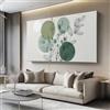 Generico Quadro Moderno su Tela Stampa Artistica Elegante Verde salvia, Bohemien Piante Cerchi Decorazione Parete per Soggiorno, Camera da Letto e Ufficio, Senza Cornice, 150L x 50l cm