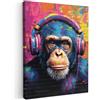 MuchoWow© Quadri Camera Da Letto Stampe Da Parete Quadro Su Tela Moderni | 30x40 cm - Decorazioni Murali Soggiorno Foto Quadretti Ingresso CasaGraffiti - Scimpanzé - Street art - Banksy - Pop Art