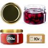 KADAX Set di 10 vasetti per marmellata in vetro 250ml Ø82 - tappo a vite ermetico, per marmellate, miele, confetture e bomboniere