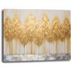 Printerland Quadro Moderno Soggiorno ALBERI ORO GOLD 70x100 cm Quadri moderni da Parete grande XXL Stampa su tela Canvas Decorazione Murale muro Arredo Camera da letto Cucina (12, 70x100 cm, Canvas intelaiato)