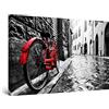 Startonight Quadro su Tela Bianco e Nero Bicicletta Rossa, Stampe Incorniciato e Pronta da Appendere Design Moderno Arredamento Arte Fotografia Grande Formato 80 x 120 cm Luminoso al Buio