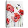 ARTTOR Moderno Quadro su Tela 50x70 cm Verticale Botanica Fiori - 3584 | Fiore Papavero Prato Quadro Decorativo Piccolo Soggiorno Camera da Letto Decorazione da Parete Arte da Parete ARTTOR