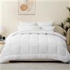 RUIKASI Piumone Letto Singolo Invernale 155x220 cm, Piumino Singolo Caldissimo, 450 gr/mq Trapunta in Microfibra, Bianco