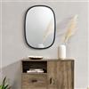 [en.casa] Specchio da Parete (AxL) 70 x 50 cm Specchio di Forma Rettangolare con Cornice Arrotondata - Nero opaco