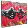 MuchoWow© Stampa su Tela Canvas Quadri per il Soggiorno Quadro Camera da | 70x50 cm - Letto Decorazioni Parete Street art - Mani - Graffiti - Arte - Banksy
