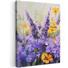 MuchoWow© Stampa Su Tela Decorazioni Pareti Canvas Grandi Dimensioni Quadri | 30x40 cm - Con Cornice Moderni Quadro Soggiorno Foto Camera Da Letto Muro Lavanda - Fiori - Natura - Arte