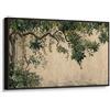 Artefizio Stampa Cinese e Giapponese Su Tela, Giardino Orientale, Quadro Giapponese Orizzontale per Soggiorno Studio e Ufficio, Arte Orientale con Natura Zen (180L x 80l cm, Cornice Black)