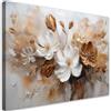 Feeby Quadro su Tela Non Tessuta - Stampa Su Tela - Bianco Fiori selvatici dipinti marroni - 120x80 cm - Decorazione Murale - Moderno Soggiorno - quadri moderni soggiorno - poster