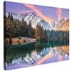 MuchoWow© Stampe su Tela moderne Quadro Moderno Soggiorno Quadretti da | 40x30 cm - Parete Room Decor Montagna - Foresta - Acqua - Cielo - Rosa - Viola