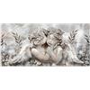 Lupia - Quadro moderno MONDIE' poster su legno con lamina argento cm 31x66 ANGELS IN FLOWER MIX capezzale, soggiorno, camera da letto
