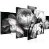 Runa Art Murali Da Parete Fiori Rose 5 Pezzi Quadro Tela Non Tessuta Decorazione Soggiorno Vintage Colorato Nero 039152c