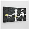 Giallobus - Quadro - Banksy - Art Banksy - Tela Standard - 100L x 60l cm - 19 - John Travolta con Banana - Pronto da appendere - Quadri moderni per la casa