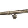 HDTL Kit Bastone per Tende in metallo 25mm Ottone Antico Montaggio a Muro 120 cm Gaja