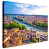 Wallazz Quadri Moderni Soggiorno Venezia, Verona, Adige, Arena, Romeo Giulietta, Apini - 100% Made in Italy - Stampa HD su Tela Canvas - Quadro Camera da Letto - Qualità Artigianale - 50x100cm