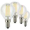 SUNSEED 4x Lampadina E14 Filamento LED 4W Sfera G45 470 Lm Luce Naturale 4000K, 40W Equivalente