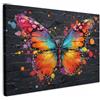 MuchoWow© Quadro Moderno Soggiorno Decorazioni Da Parete Quadri Su Tela Da | 90x60 cm - Salotto Grandi Foto Con Cornice Stampe Su Tela Camera Da Letto Farfalla - Graffiti - Neon - Colorato - Arte