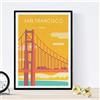 Nacnic Stampa di San Francisco. Stile vintage. Poster Ponte Golden Gate in colori. Annuncio USA Formato A3 con cornice