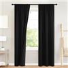 Generic Tende oscuranti per soggiorno, camera da letto, tasca per asta, per cucina, finestra, sala da pranzo, salotto, porta della terrazza, 86 x 213,4 cm (larghezza x lunghezza), colore nero, 2 pannelli