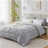 WAVVE Piumone Letto Matrimoniale 450 gr/mq Invernale 135x200 cm - Piumino Caldissimo 200x135 cm, Trapunta 135 x 200 cm in Microfibra Sintetica, Grigio Leggero