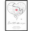 Tassenliebling® Regalo Anniversario Personalizzato per Lui o Lei - Poster (A4 o A3) con o senza Cornice - Dove Tutto Ebbe Inizio - Regalo Matrimonio Casa - Regali Fidanzato Fidanzata - San Valentino