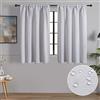 MRTREES Tende per Interni Oscuranti 60x90cm 2 Pezzi Termiche Isolanti Tende Moderno con Bastoni Camera da Letto Soggiorno Finestre Camerette Bambini Acustico Elegante Bianco