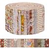 AOOSA 42 Rotoli di Strisce di Tessuto, 6.35 x 112 cm, Marrone | Strisce di Cotone Trapuntato, Rotoli Pretagliati con 14 Diverse Fantasie Floreali, per Cucire, Realizzare Coperte, Lavori