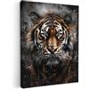 MuchoWow© Quadri Moderni Soggiorno Poster Da Parete Decorazioni Muro | 30x40 cm - Salotto Quadro Grande Foto Con Cornice Stampe Su Tela Camera Da Letto Tigre - Animali - Ritratto - Lusso - Nero