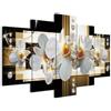 B&D XXL - Quadri Moderni Camera da Letto Grandi, Fiore Orchidea, 200x100 cm | Chiodi Inclusi, 5 Pezzi, Quadro Moderno, Stampa su Tela, Componibili, Resistenti Allo Sbiadimento, Produzione Europea