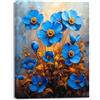 PIY PAINTING Quadro Moderno, Fiori blu Stampe su tela, Decorazione Murale Fiore eleganti, Quadro su Tela da Muro, Bagno Fiori Immagini Dipinti su tela per Cucina Camera da letto Caffetteria 40x30cm