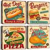 Artscope Stampe e Quadri su Tela 4 pz. Delizioso Cibo Immagine Fotografia Murale Tela Wall Art Bel Regalo per Home Decor Ristorante Cucina Regalo di Anniversario Compleanno 30x30CM