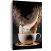 ARTTOR Quadri Moderni su Tela 80x120 cm Verticale Cucina - 5718 | Caffè Latte Tazza Quadro Decorativo Grande Soggiorno Camera da Letto Decorazione da Parete Arte da Parete ARTTOR