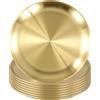 SYUTBOU Set di 8 Vassoi Rotondi Dorati 20 cm in Acciaio Inox, Piatti da Portata | SYUTBOU, Stoviglie Decorative Color Oro, Spessore Extra, per Buffet, Antipasti e Matrimoni