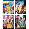 A ART·ZONE Famoso Basketball Star Poster Wall Art, 8x10 pollici Stampe su tela Senza cornice Set da 4, Poster di pallacanestro Decorazione della camera da letto dei ragazzi