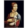 LABORATORIO 102 Quadro su Tela Leonardo Da Vinci Dama con L'Ermellino (70x50 cm) - 1488-1490 - Stampa Artistica da Parete con Telaio Classic 2 cm Legno Abete - Quadro Moderno Pronto da Appendere