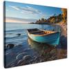 MuchoWow© Quadri Moderni Soggiorno Poster Da Parete Decorazioni Muro | 80x60 cm - Salotto Quadro Grande Foto Stampe Su Tela Camera Da LettoBarca - Lago - Natura - Stile Marino - Acqua