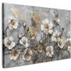 MuchoWow© Quadro Camera Da Letto Quadri Soggiorno Decorazione Parete Quadri | 90x60 cm - Moderni Su Tela Stampe Foto Con Cornice Quadretti Poster Casa Fiori - Bianco - Grigio - Oro - Lusso