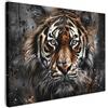 MuchoWow© Quadri Moderni Soggiorno Poster Da Parete Decorazioni Muro | 70x50 cm - Salotto Quadro Grande Foto Con Cornice Stampe Su Tela Camera Da Letto Tigre - Animali - Ritratto - Lusso - Nero