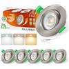 ALUSSO LIGHTING Faretti LED Nichel Girevole da Incasso per Cartongesso, 6W 540LM Dimmerabili, 3CCT 3000K 4000K 6500K, Faretto led Orientabili a 45°, Diametro Foro Ø75-78mm, AC 220-240V, Set di 6