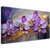 Feeby Stampe Da Parete - Quadri Soggiorno - Orchidee dipinte Fiori viola - 120x60 cm - Decorazioni Camera Da Letto