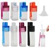 KALUROIL Mini Bottiglia di Spezie in Polvere Set di 8 Vasi di Vetro - 4 Bottiglie da 51 mm e 4 Bottiglie da 36 mm con Filtro e Funnel Inclusi, Set Pratico per Cucina e Uso Esterno, Colore del Tappo C