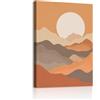 WENGTIAO Stampe su Tela Tramonto in Montagna Incorniciati 30x40 cm | Quadro su Tela Minimaliste Astratto Catena Montuosa Pittura Quadro Moderno Soggiorno Camera da Letto Decorazioni Parete